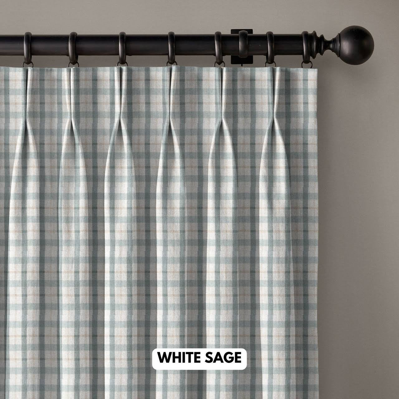 Classic Check Pure Linen Curtains | Pinch & Euro Pleats | Standard & Custom Sizes | Light Filtering or Blackout-3