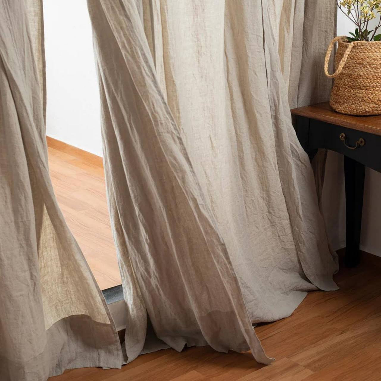 Organic Hemp Curtains - Semi Sheer Natural Undyed | Many Sizes + Custom Made | 100% Pure Hemp-2