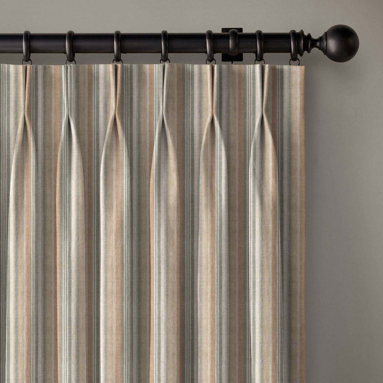 Farmhouse Stripe Pure Linen Curtains | Pinch & Euro Pleats | Standard & Custom Sizes | Light Filtering or Blackout-0