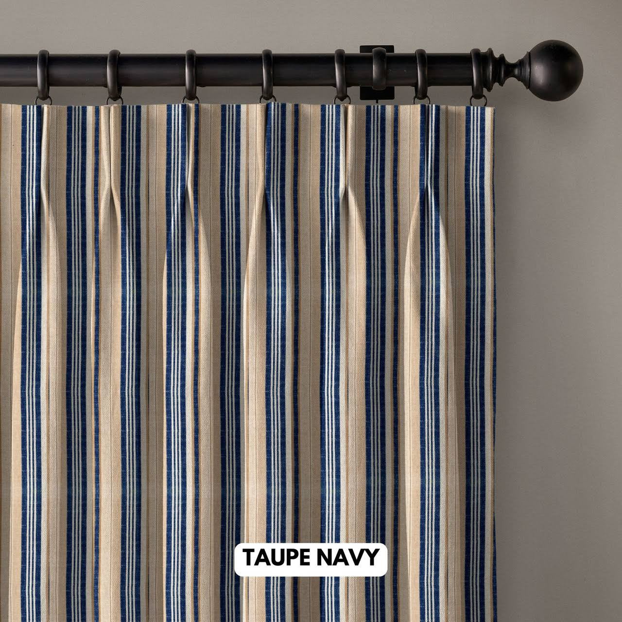Farmhouse Stripe Pure Linen Curtains | Pinch & Euro Pleats | Standard & Custom Sizes | Light Filtering or Blackout-4