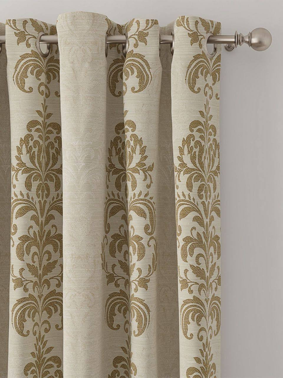 Linen Damask Curtains | Blackout Lining | Eyelet & More | Single or Pair-0
