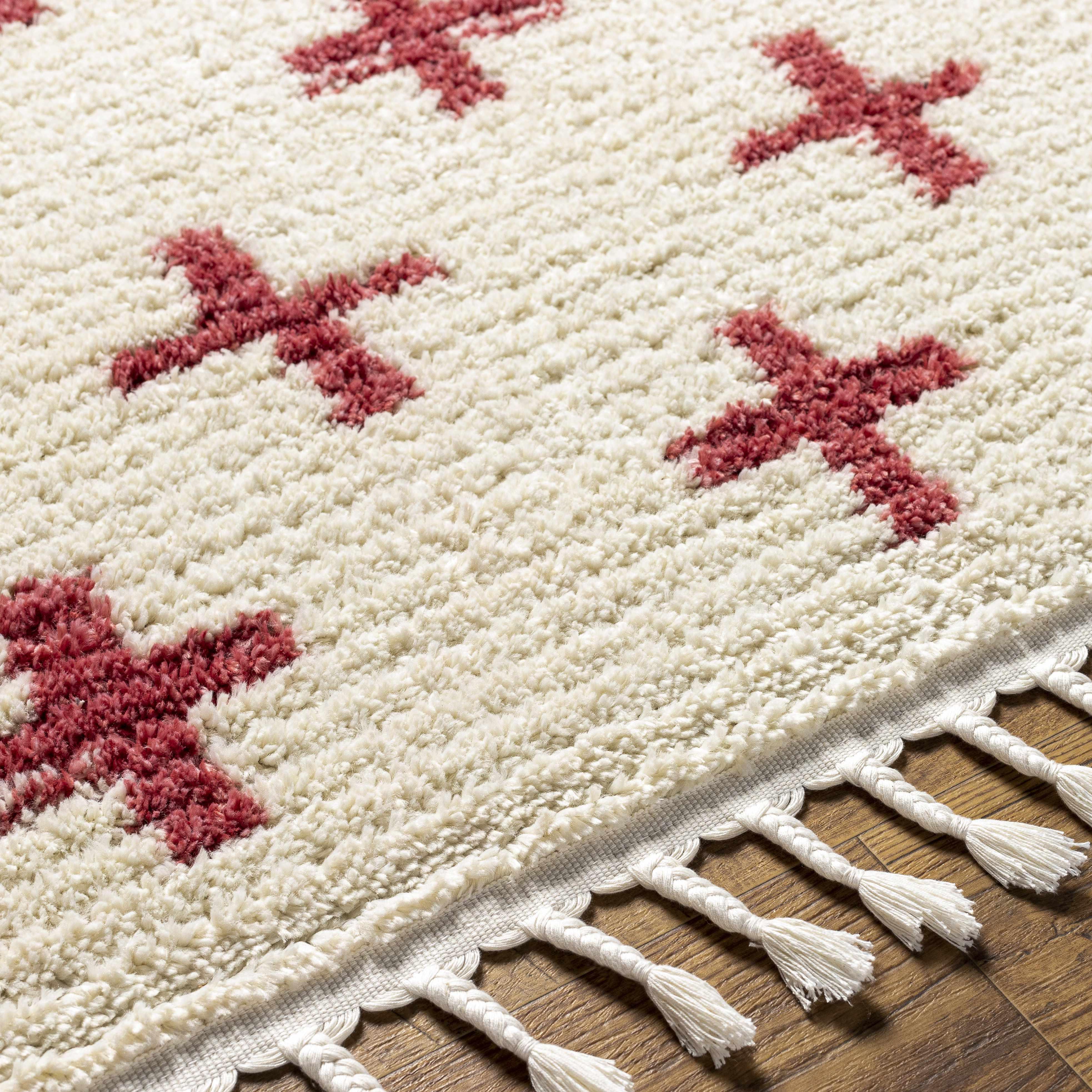 Anda Red Cross on Cream Plush Rug - Clearance - PRHOMZ