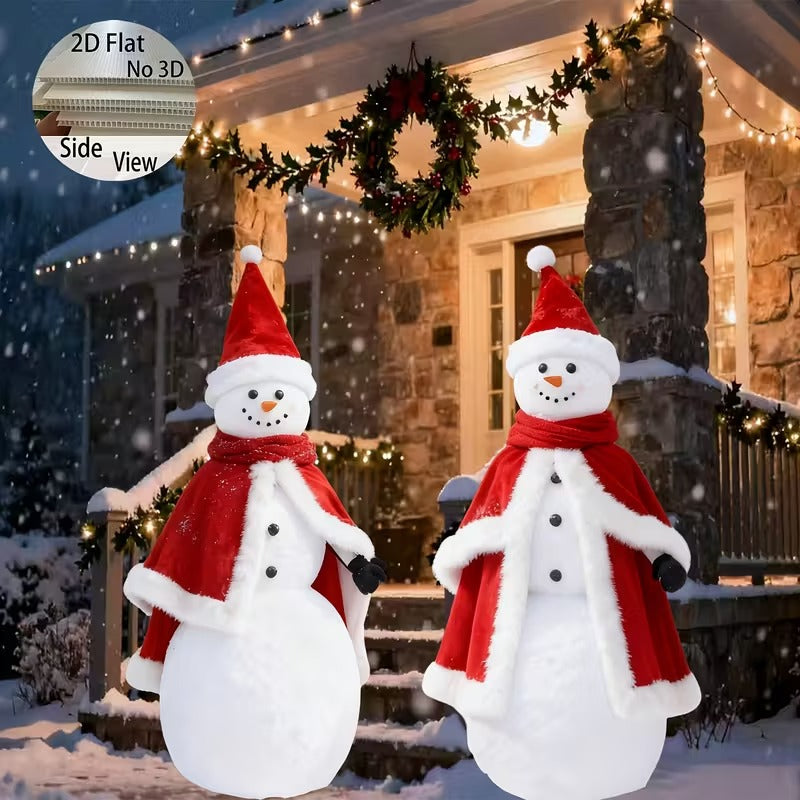 2D Flat Snowman Christmas Lawn Decoration (2pcs)-1