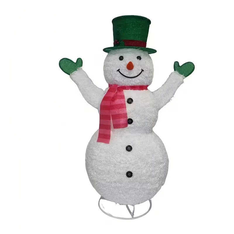 Green Hat Snowman Retractable Yard Decoration-0