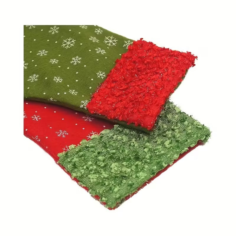 Snowflake Print Christmas Stockings Gift Bags (24pcs)-3