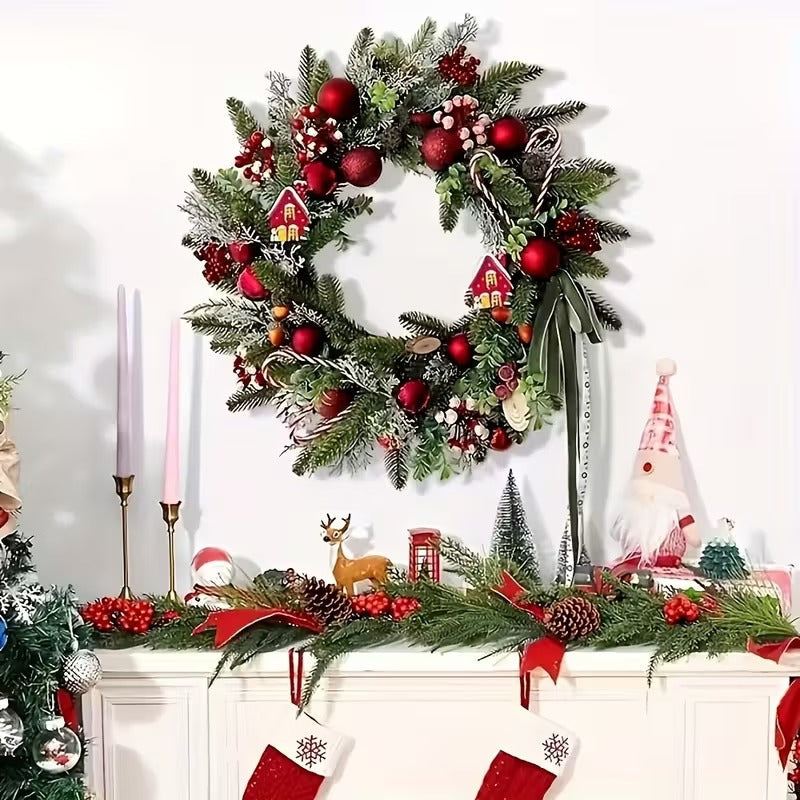 Christmas Wreath Candy Cane Wall Hanging-1