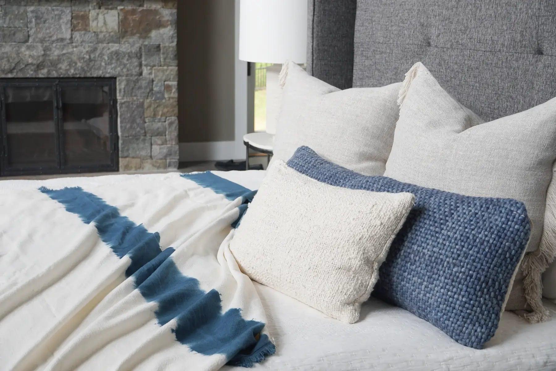 Indigo Blue Tie Dye Cotton Throw