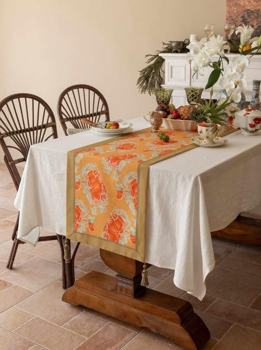 Italian Style Decorative Table Runner for Elegant Fall Table Setting - PRHOMZ