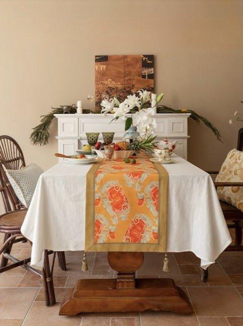 Italian Style Decorative Table Runner for Elegant Fall Table Setting - PRHOMZ
