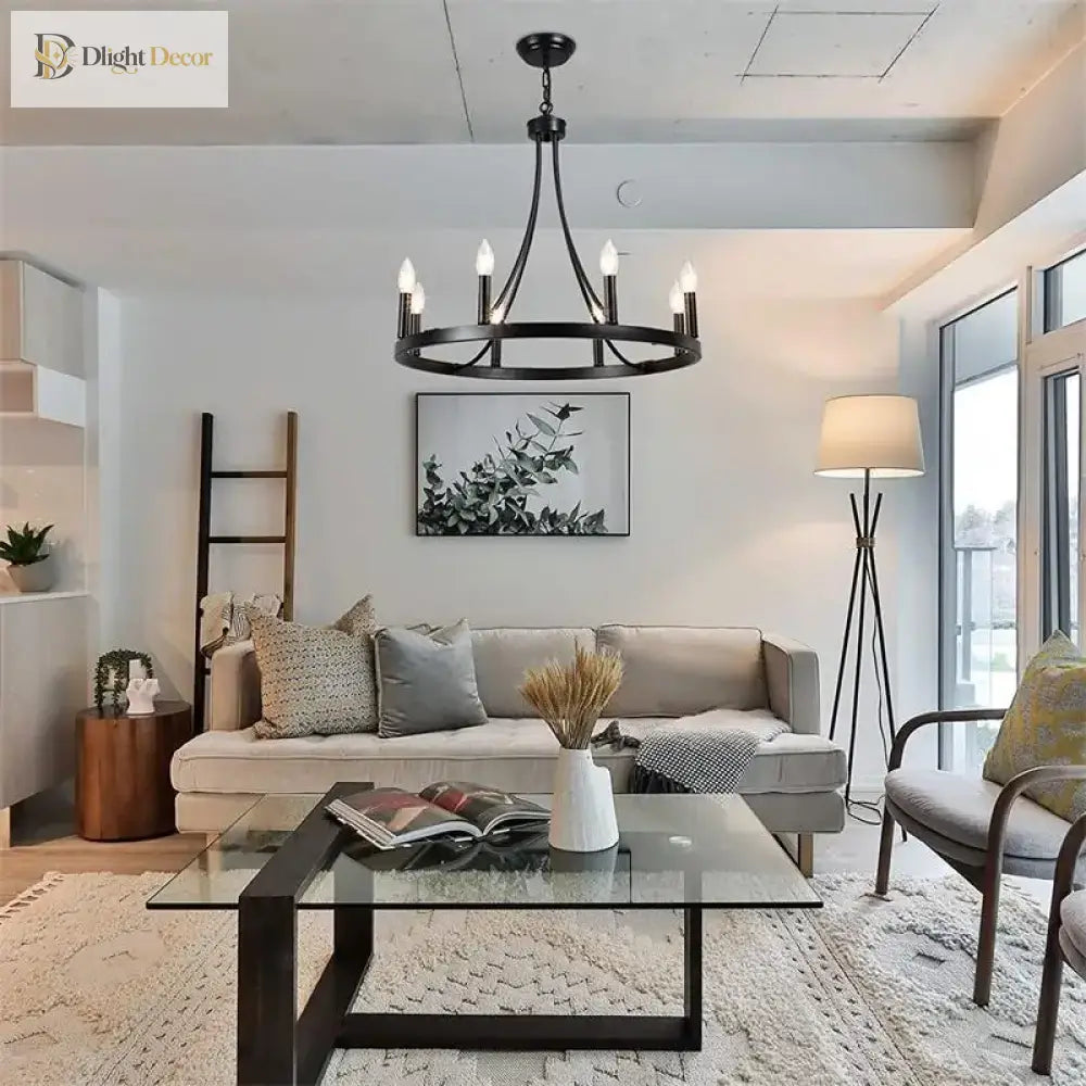 Ivy Wrought Iron Chandelier | Modern Dining Room Lighting