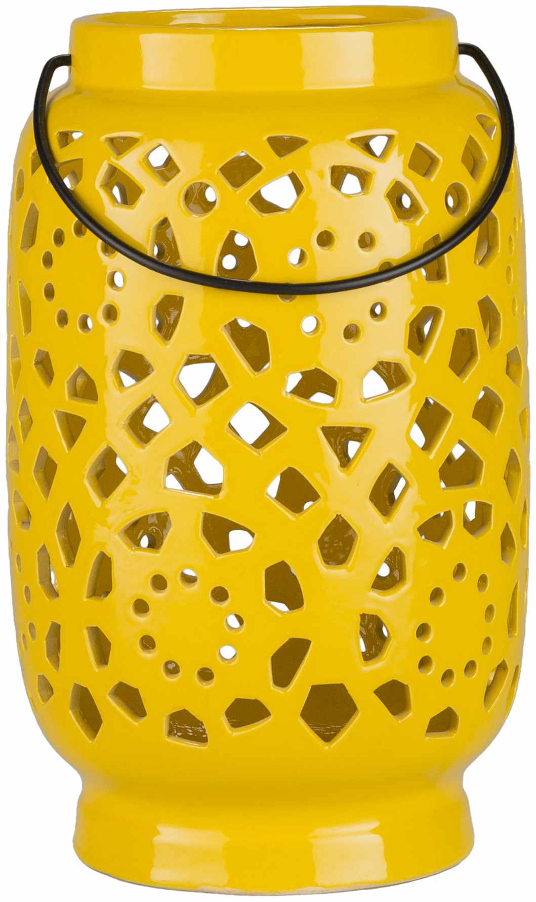 Jeiseyville Yellow Geometric Ceramic Lantern-0
