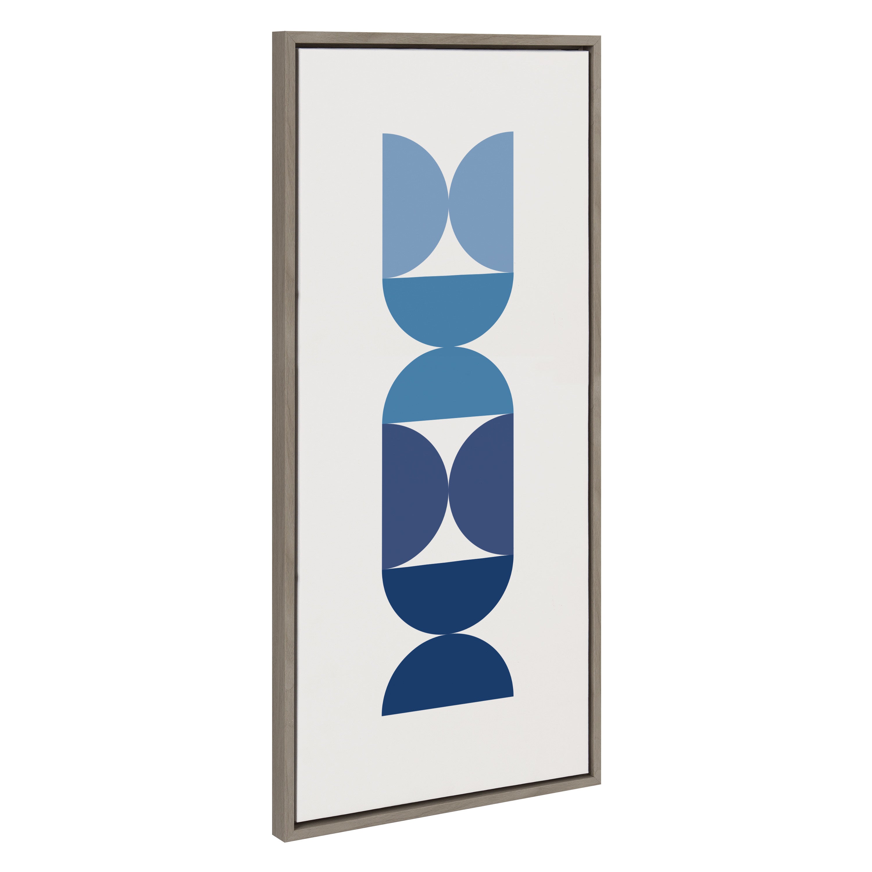 Sylvie Circles and Curves Ocean Beach Blues Framed Canvas by The Creative Bunch Studio