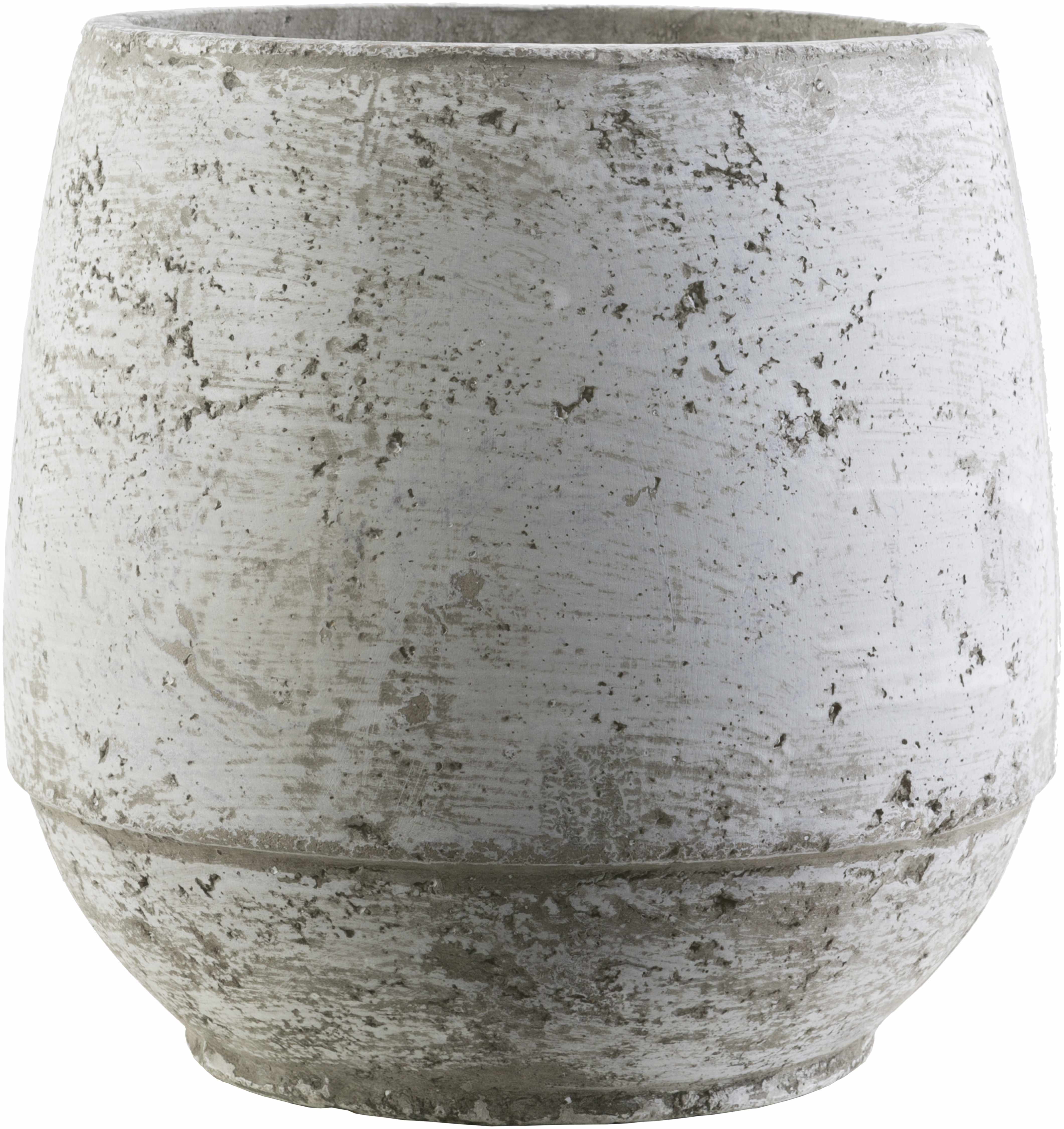 Janamuato White Geometric Cement Planter-1