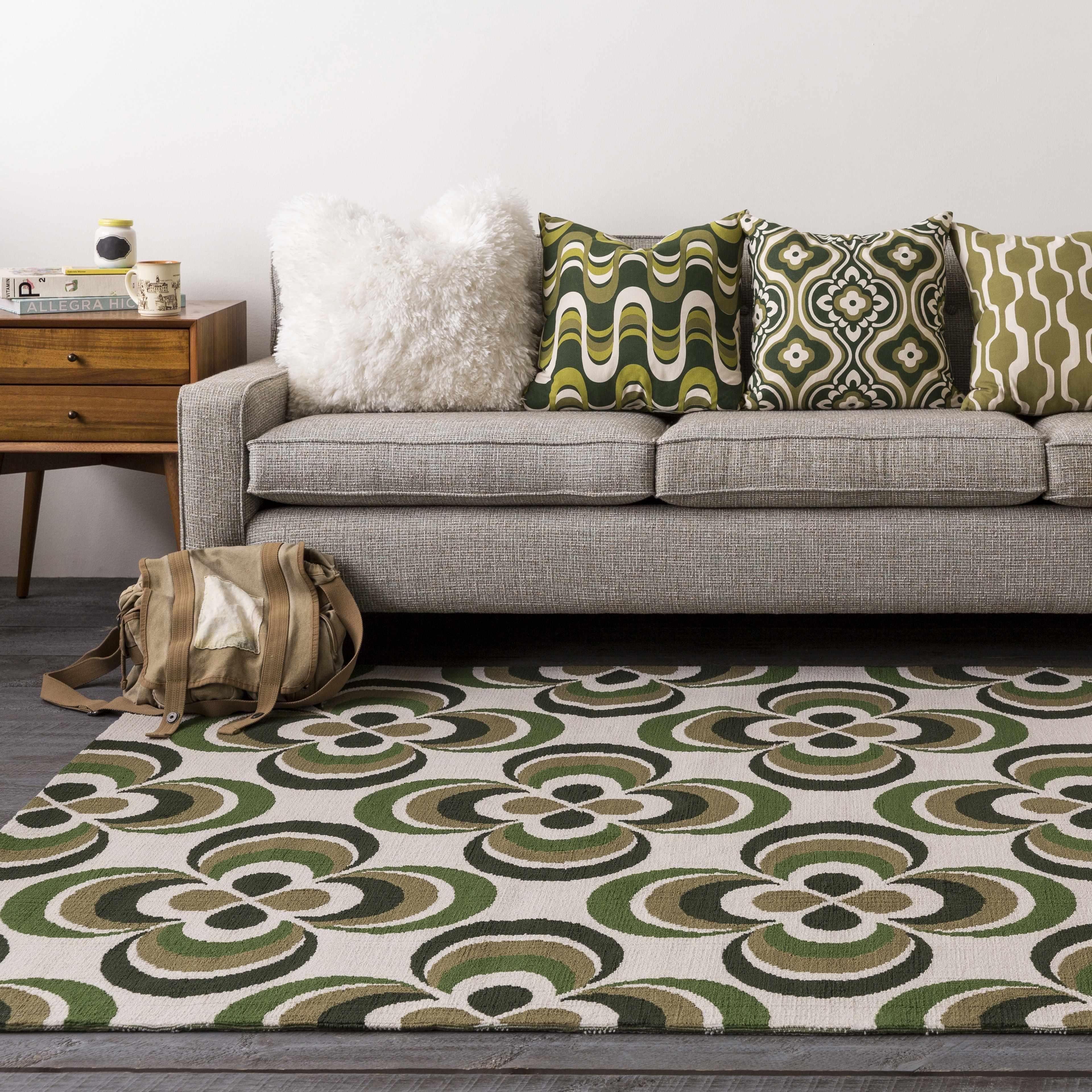 Kinvere Olive Geometric Pattern Pillow - Clearance - PRHOMZ