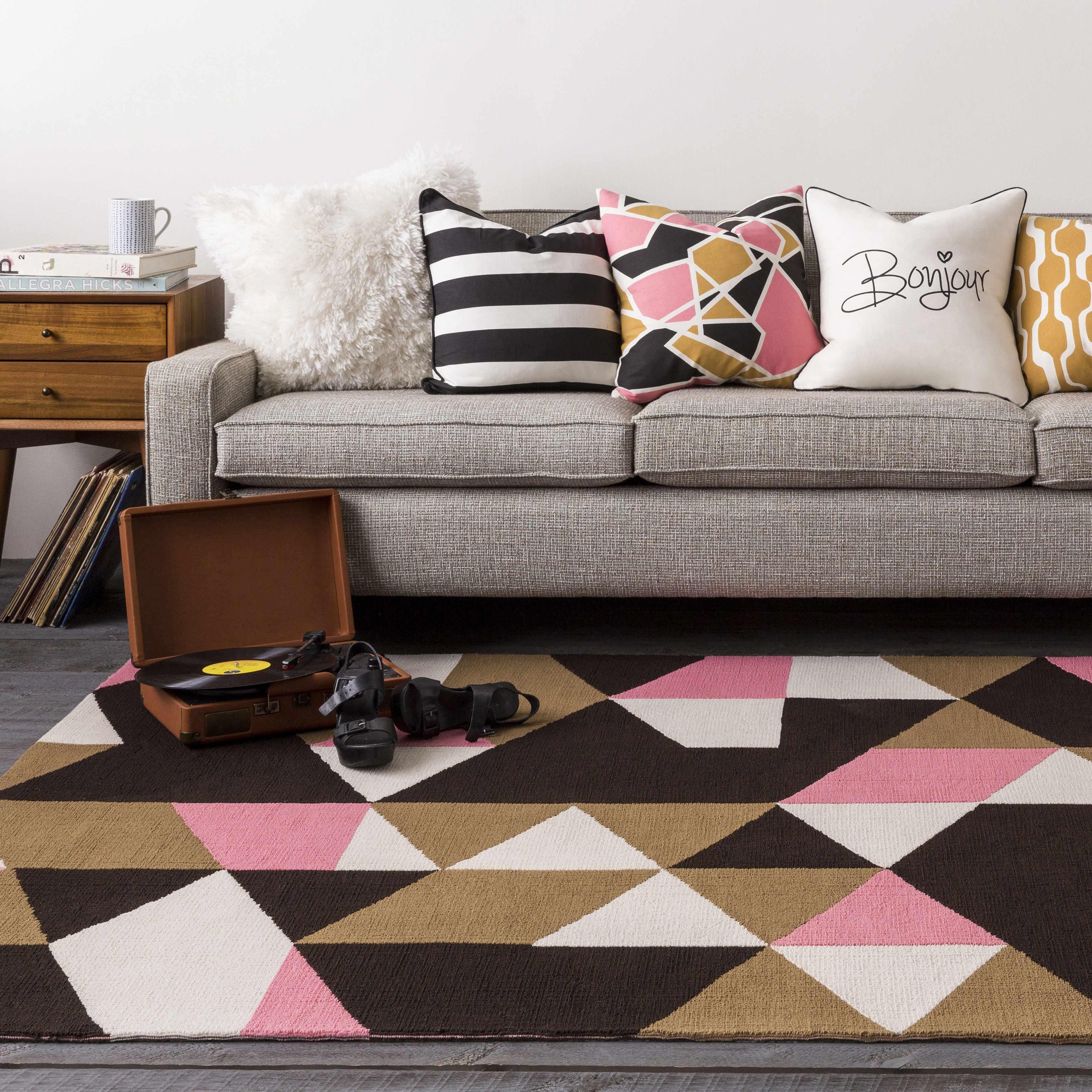 Kilmaurs Pink&Black Geometric Burst Throw Pillow - Clearance - PRHOMZ