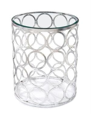 John-Richard Silver Metal Table with Circle