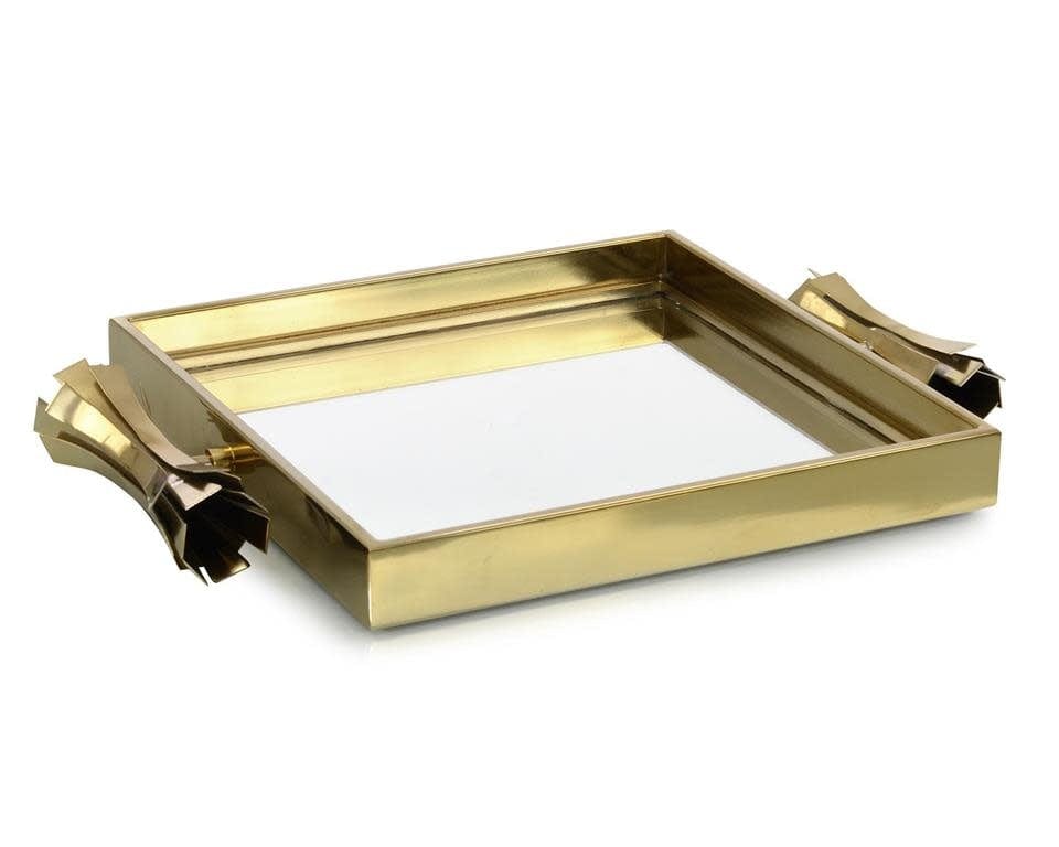 John-Richard Square Brass Mirrored Tray II