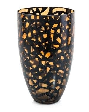 John-Richard Confetti Amber and Black Vase - Final Sale