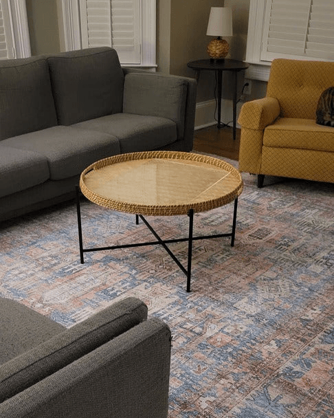 Burnt Orange Holi-2300 Washable Area Rug - PRHOMZ