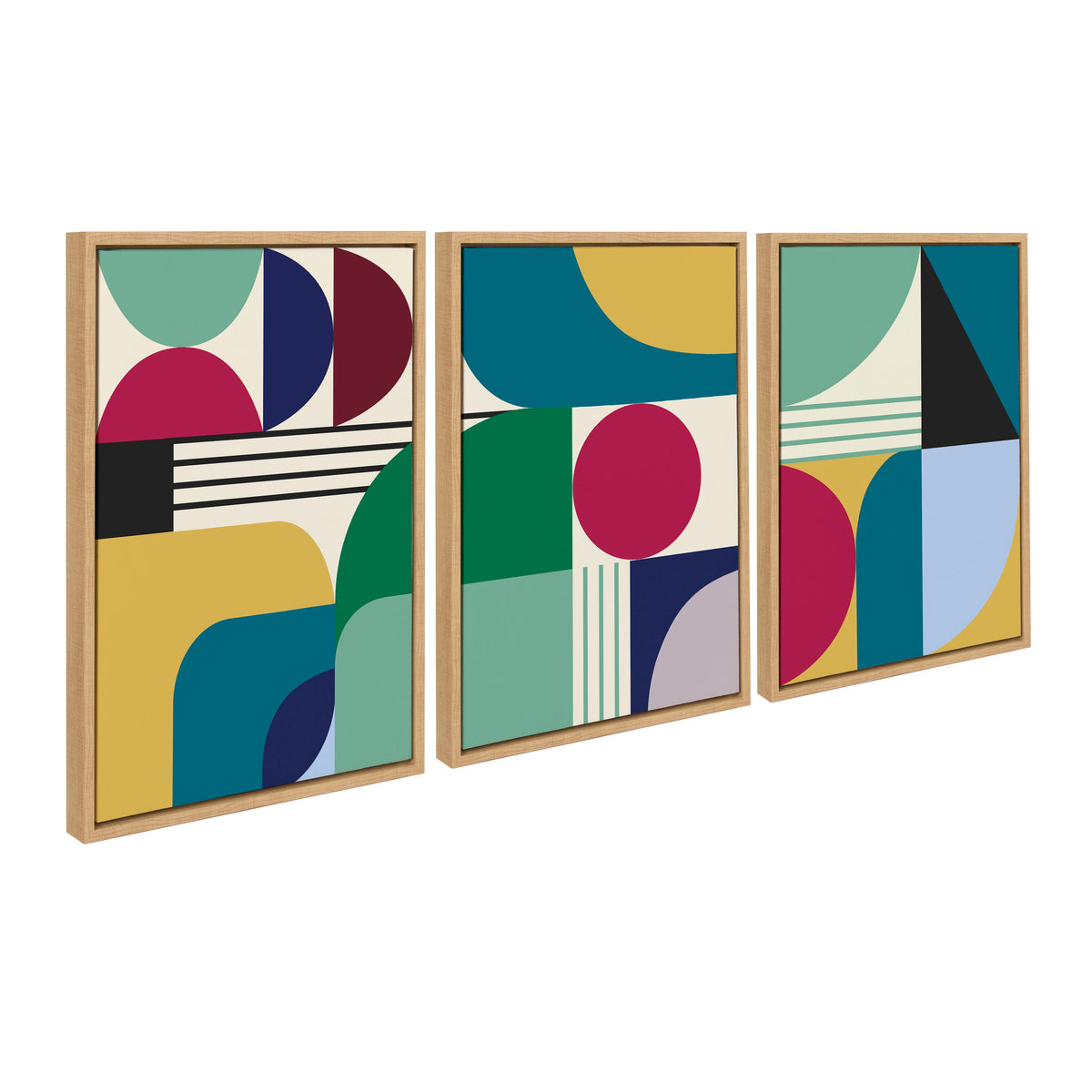 Sylvie MCM Pattern 07 08 and 09 Framed Canvas by Rachel Lee of My Dream Wall