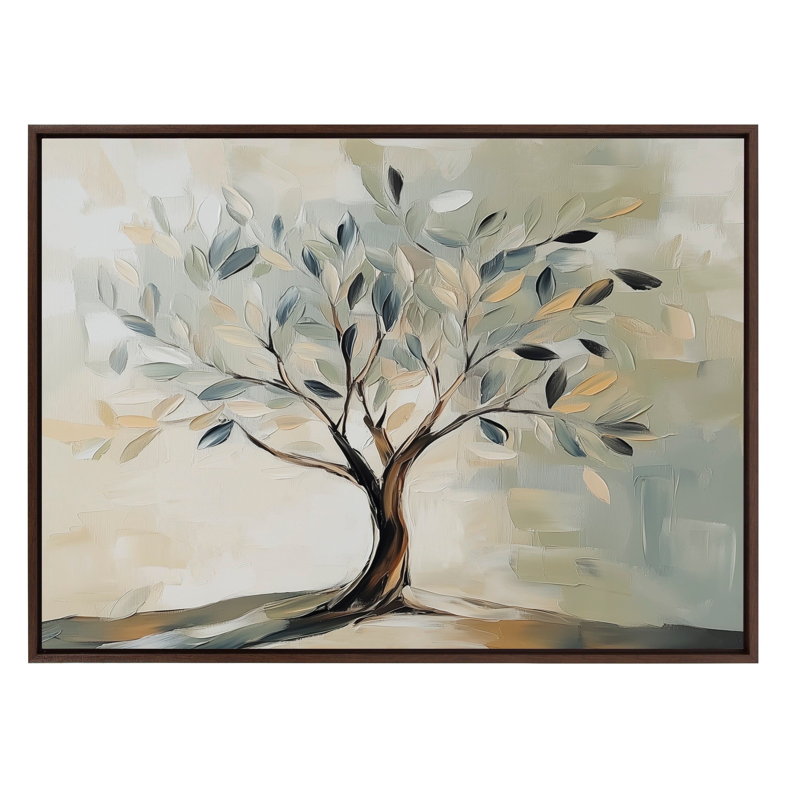 Sylvie Olive Tree Abstract Landscape Framed Canvas by The Creative Bunch Studio