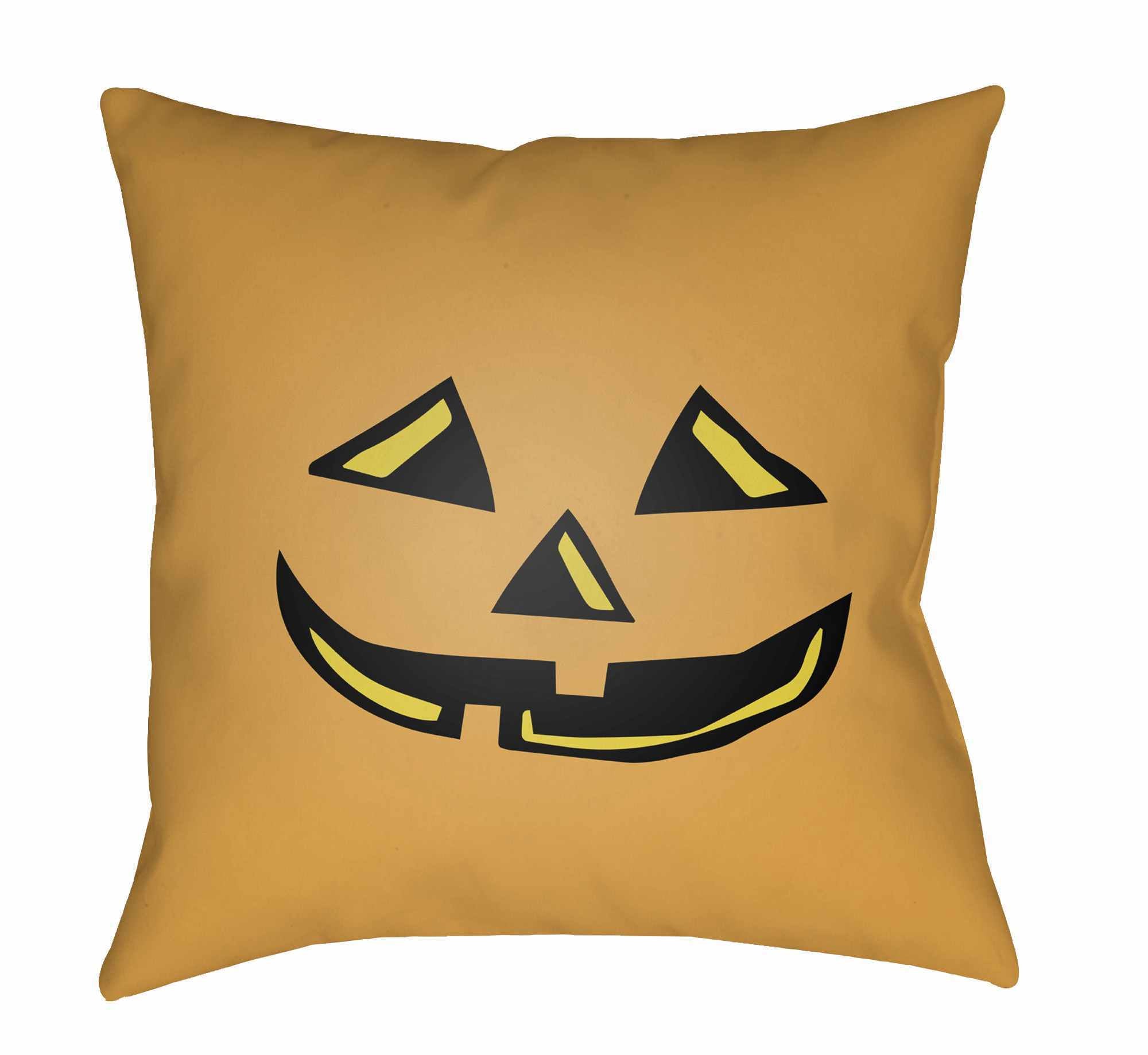 Halloween Pumpkin Orange Throw Pillow-0