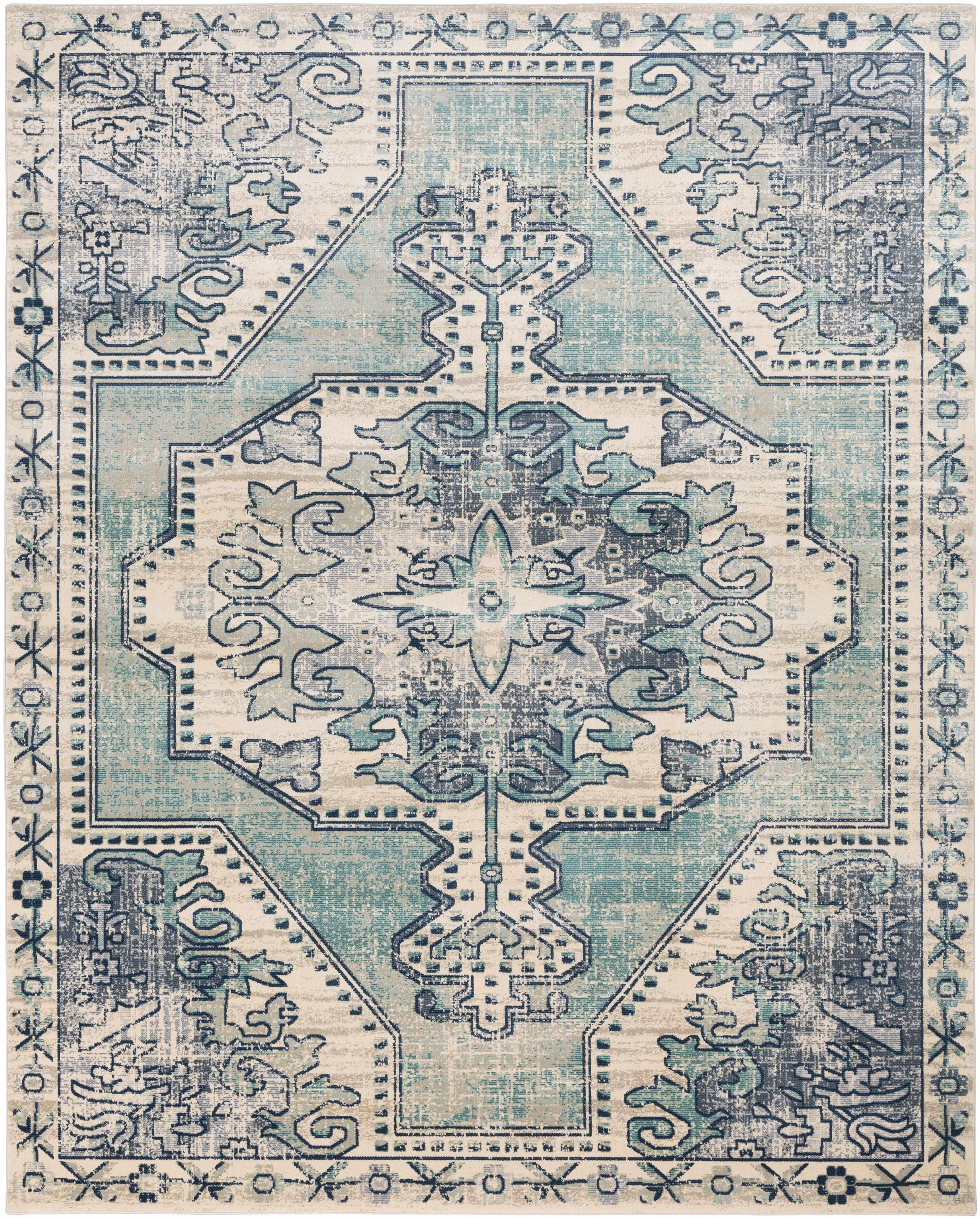 Kenmare Blue Medallion Rug - Clearance - PRHOMZ