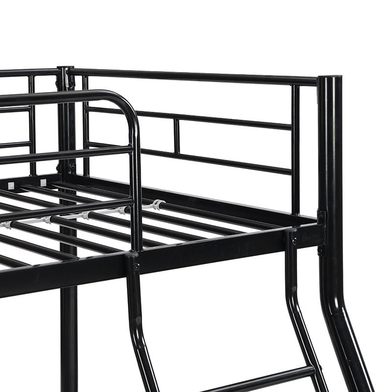 Kids Shared Room Twin Over Full Metal Bunk Bed with Ladder, Black | Just Better Bunk Beds