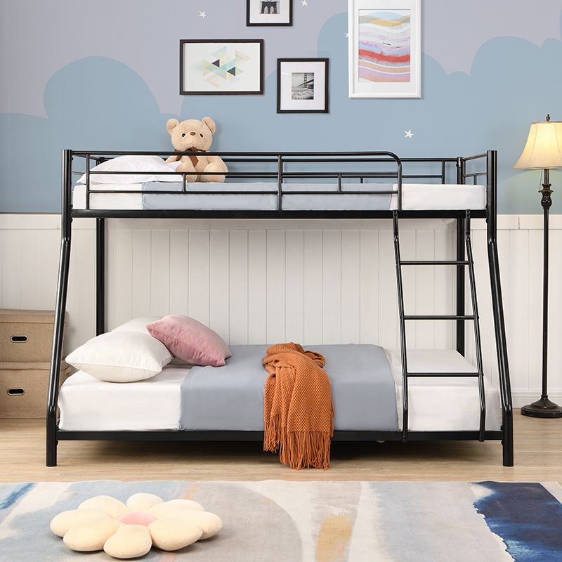 Kids Shared Room Twin Over Full Metal Bunk Bed with Ladder, Black | Just Better Bunk Beds