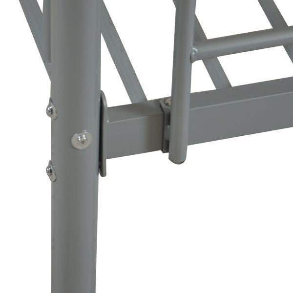 Kids Shared Room Twin Over Twin Iron Bunk Bed with Ladder Gray | Just Better Bunk Beds