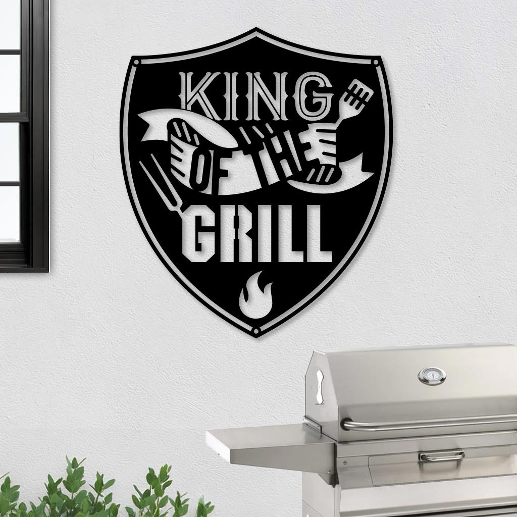 King of the Grill in Shield Sign-0