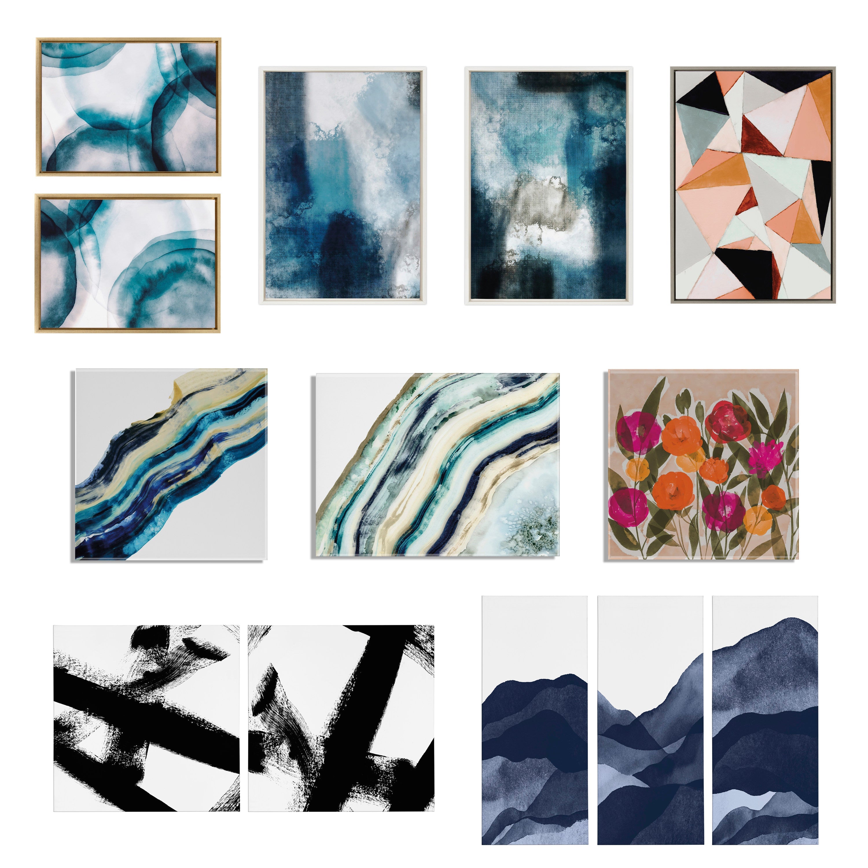 Sylvie Shapes I and II Framed Canvas Set by Amy Lighthall