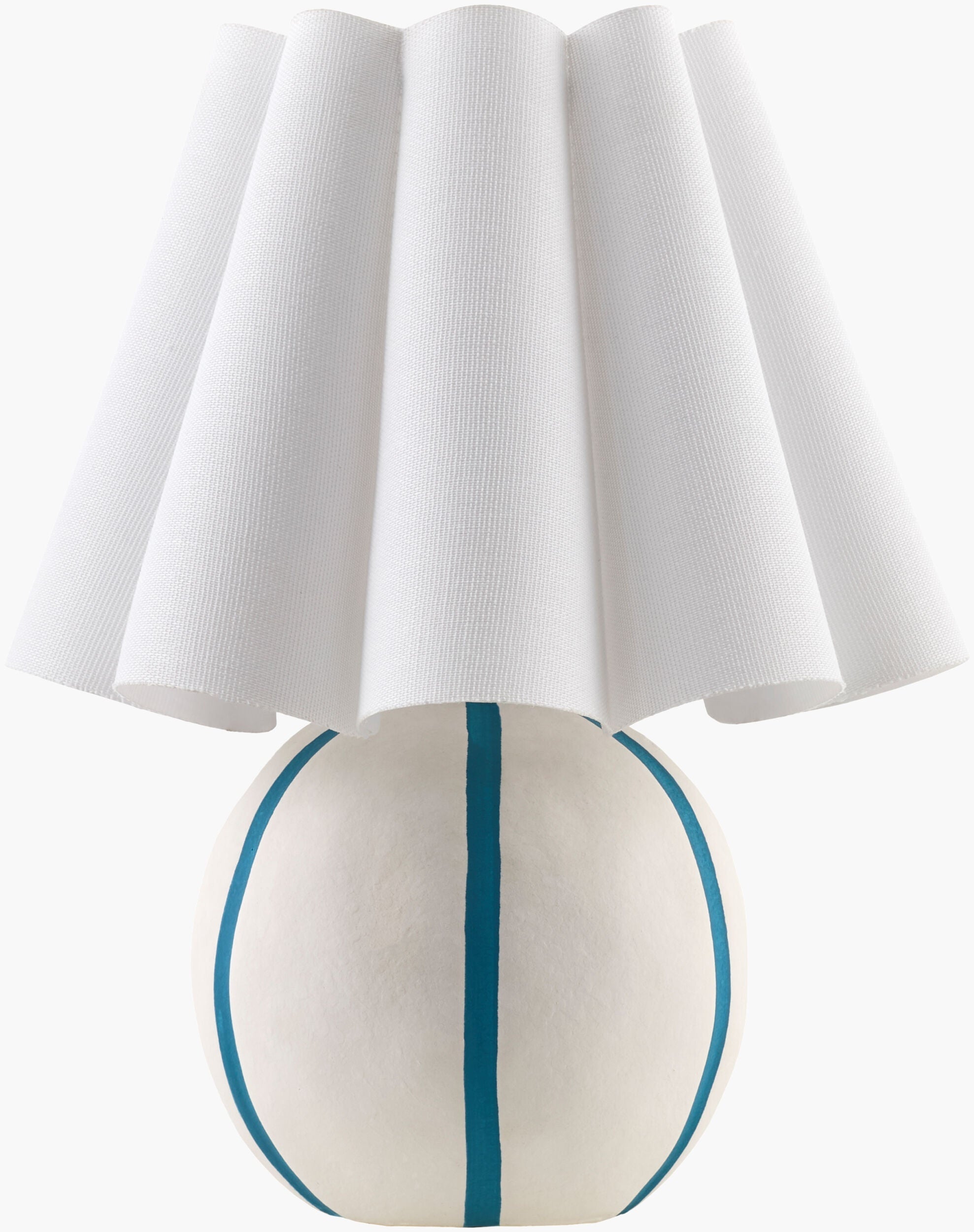 Rich White Traditional Table Lamp with linen details for bedside or console tables-0