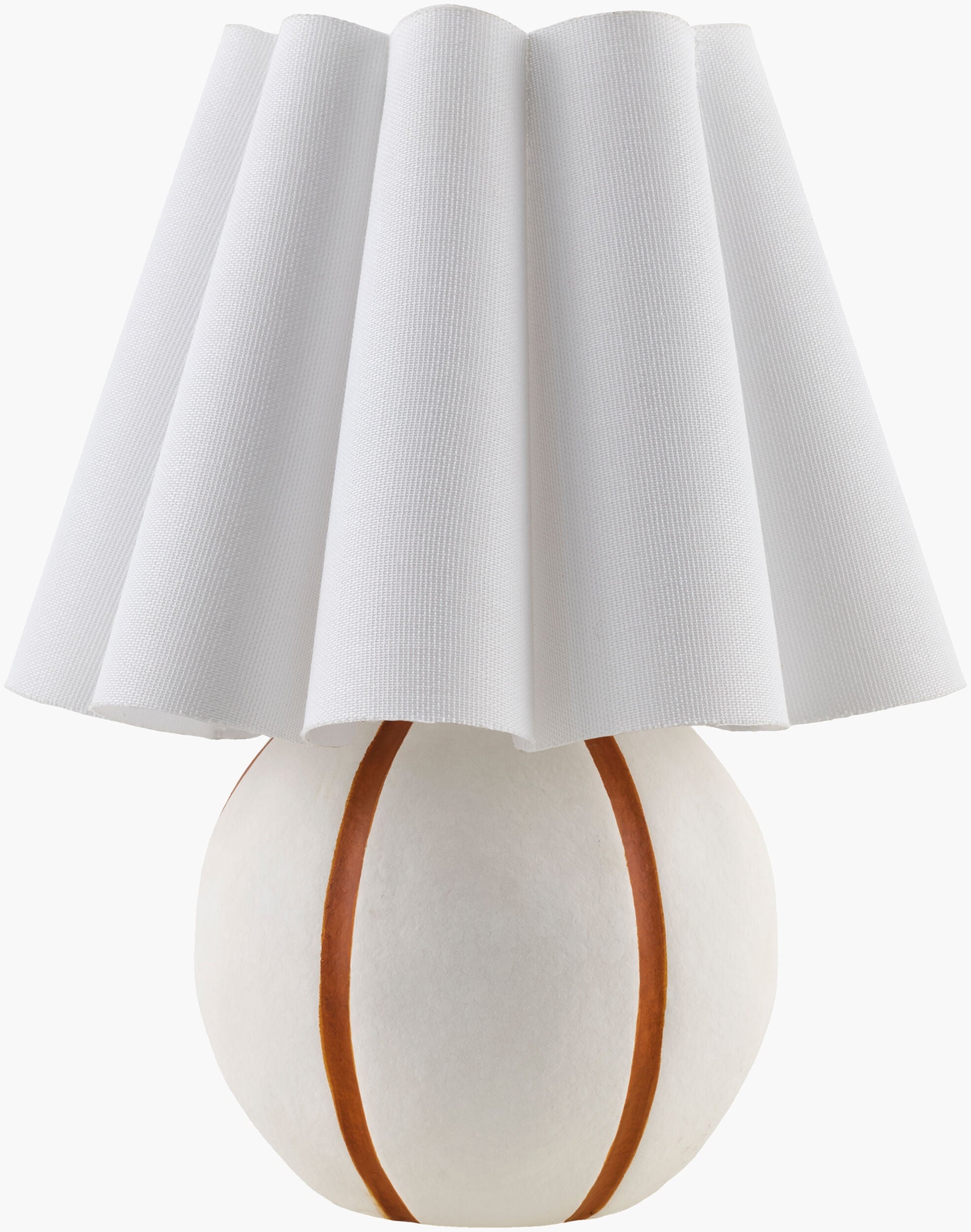 Rich Orange Traditional Table Lamp with linen details for bedside or console tables-0
