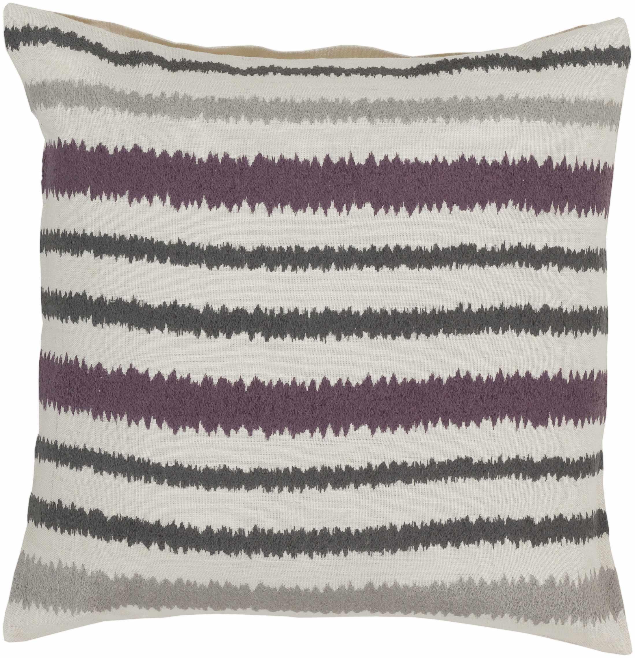 Kelley Plum Grey Striped Lumbar Pillow - Clearance - PRHOMZ