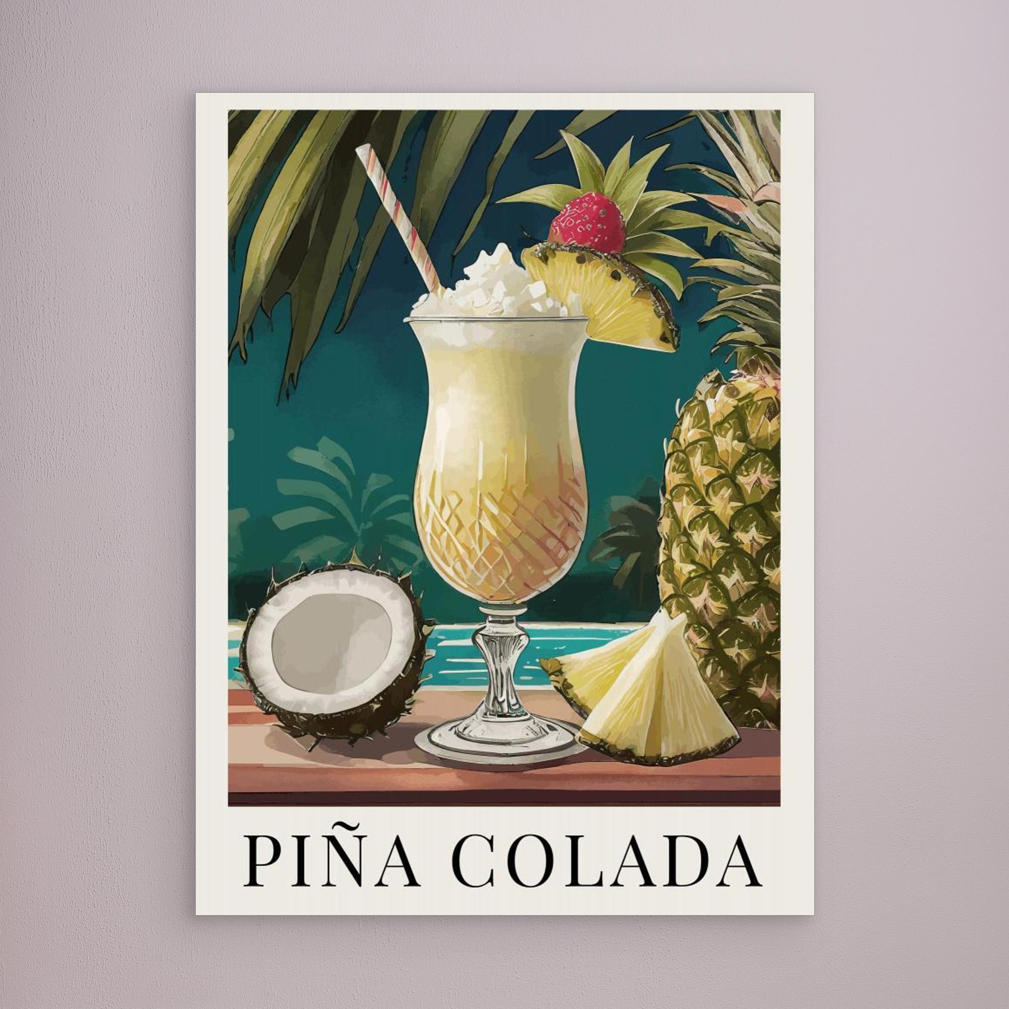 Pina Colada abstract tropical art print by Andreas Magnusson – modern wall decor with bold colors