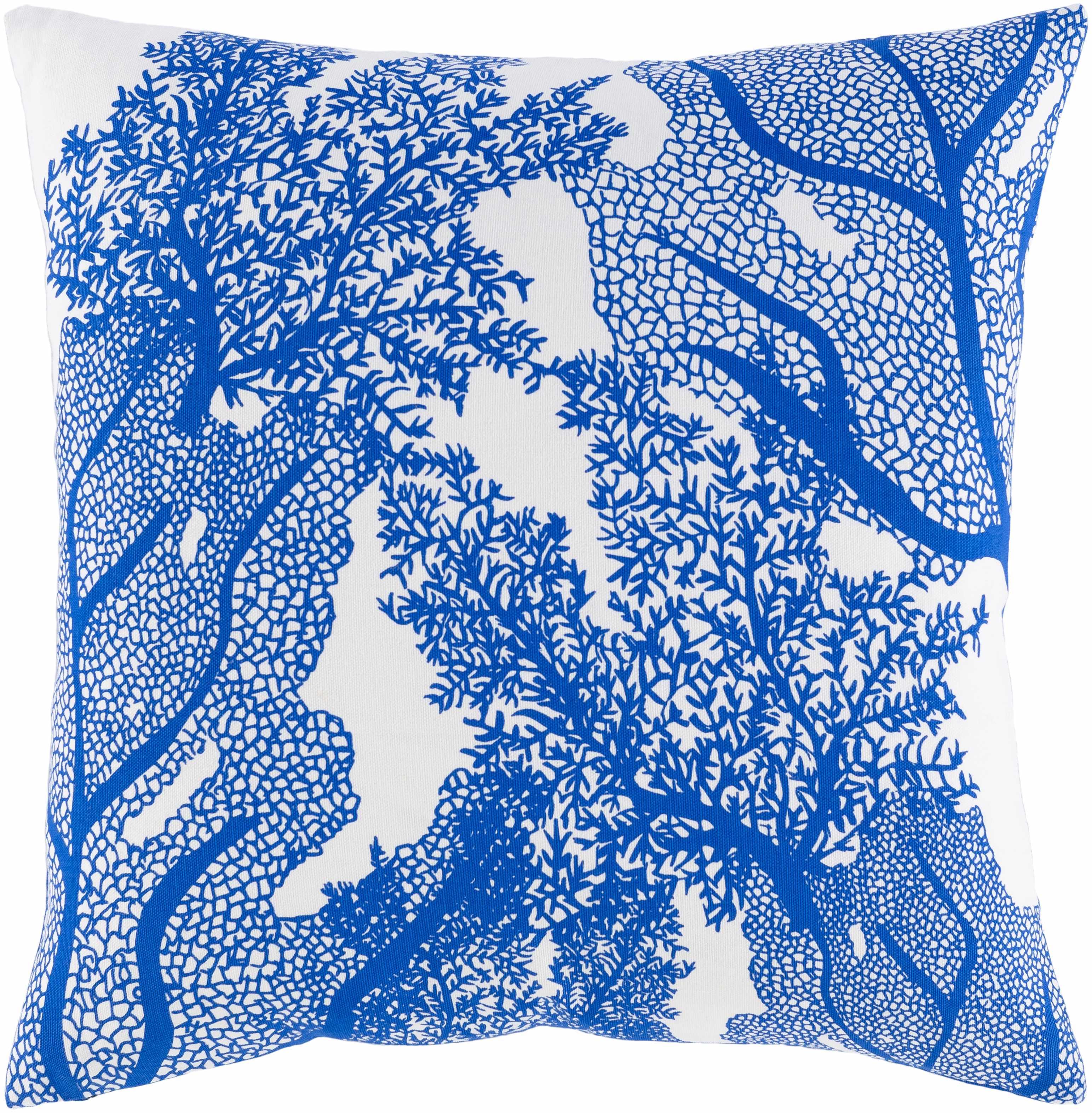 Kingsteignton Blue Coral Pattern Throw Pillow - Clearance - PRHOMZ
