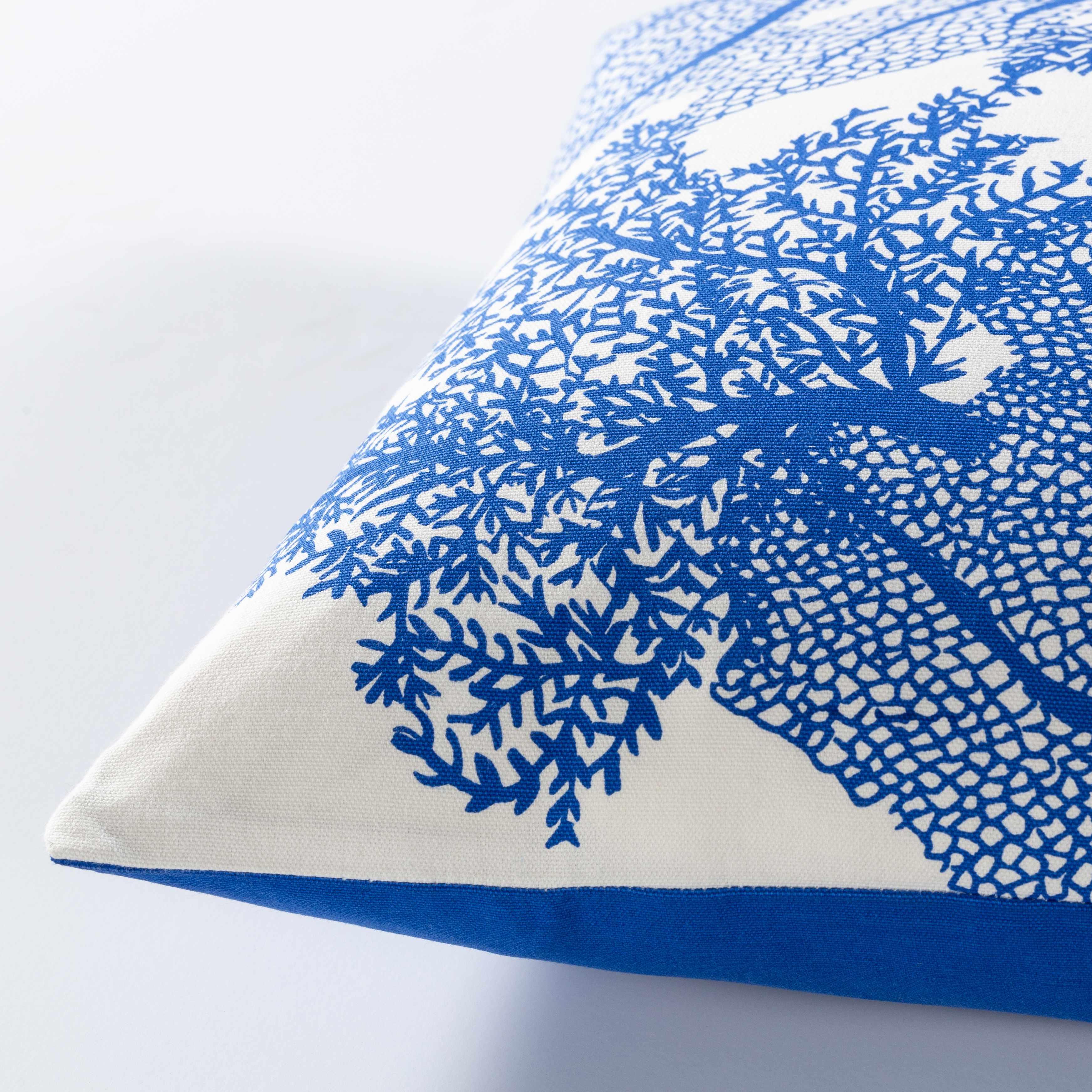 Kingsteignton Blue Coral Pattern Throw Pillow - Clearance - PRHOMZ