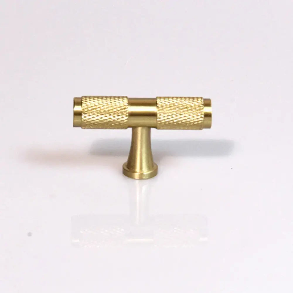 Knurled Brass T-Bar Handles – Modern Cabinet Knobs and Kitchen Cupboard Pulls