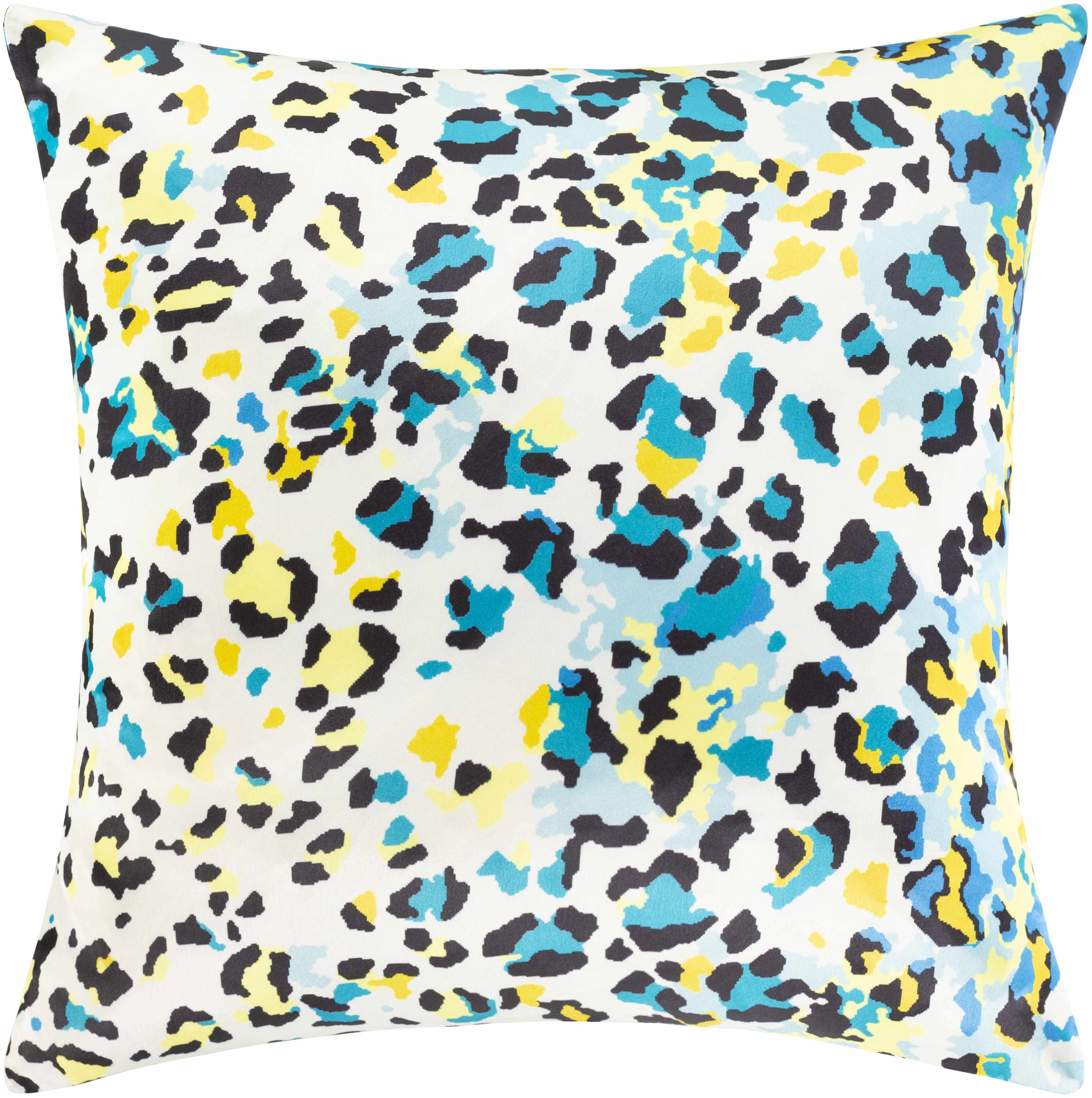Korgan Blue Yellow Leopard Print Throw Pillow - Clearance-0