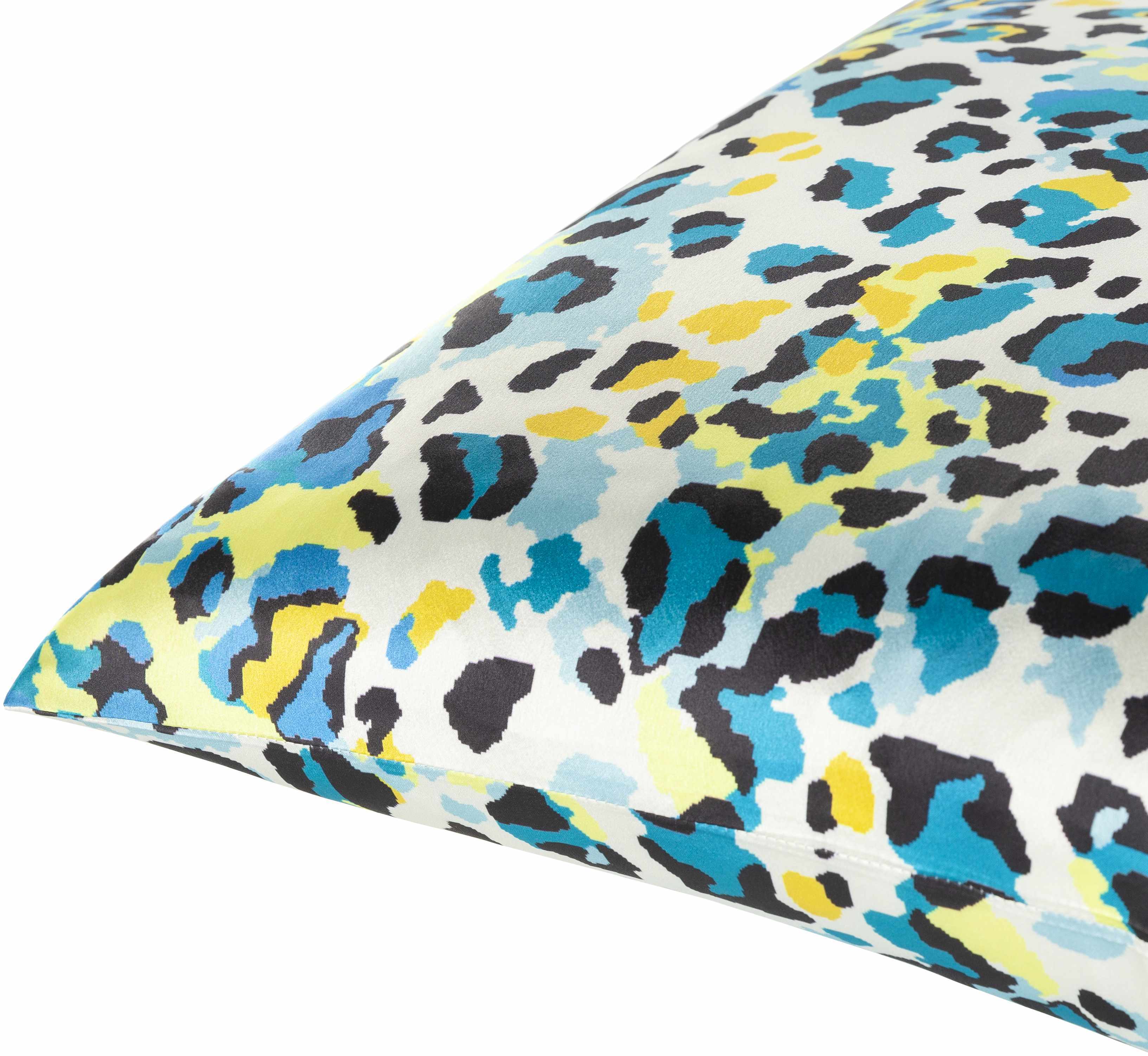 Korgan Blue Yellow Leopard Print Throw Pillow - Clearance-1