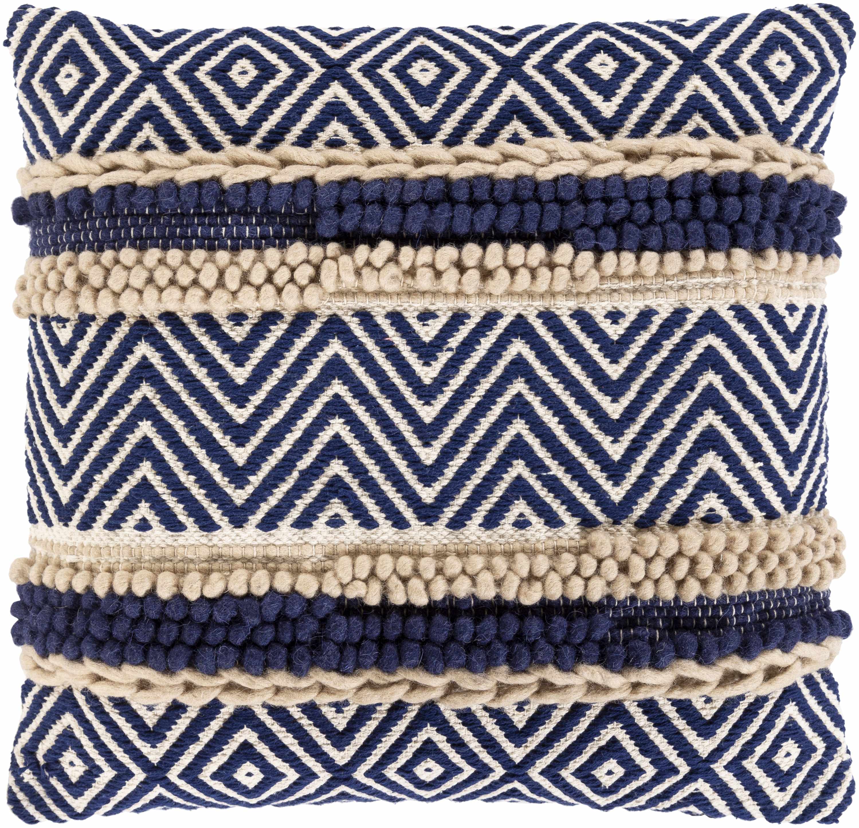 Labrador Navy Diamond Chevron Throw Pillow-1