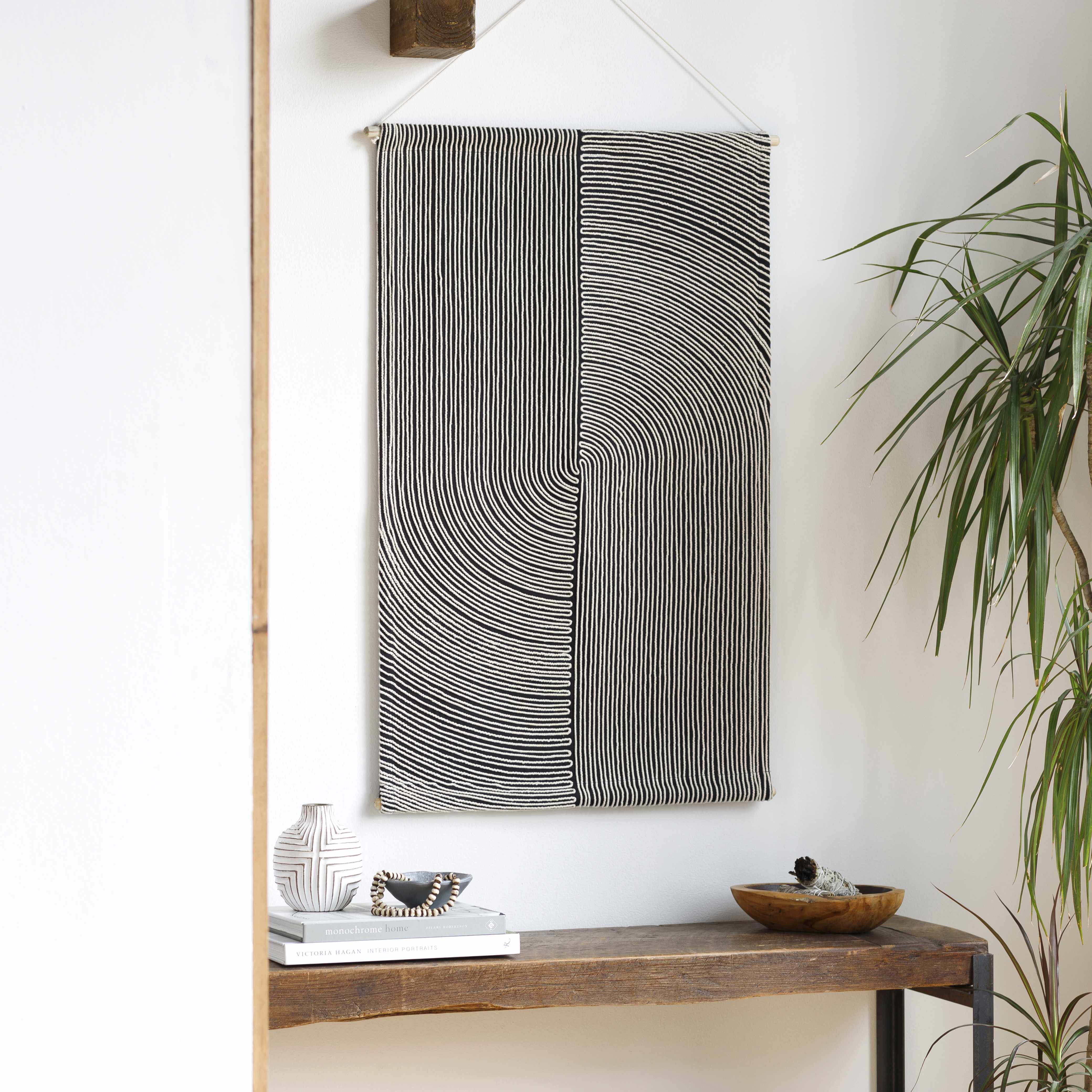 Lanse Black and White Geometric Wall Hanging-0