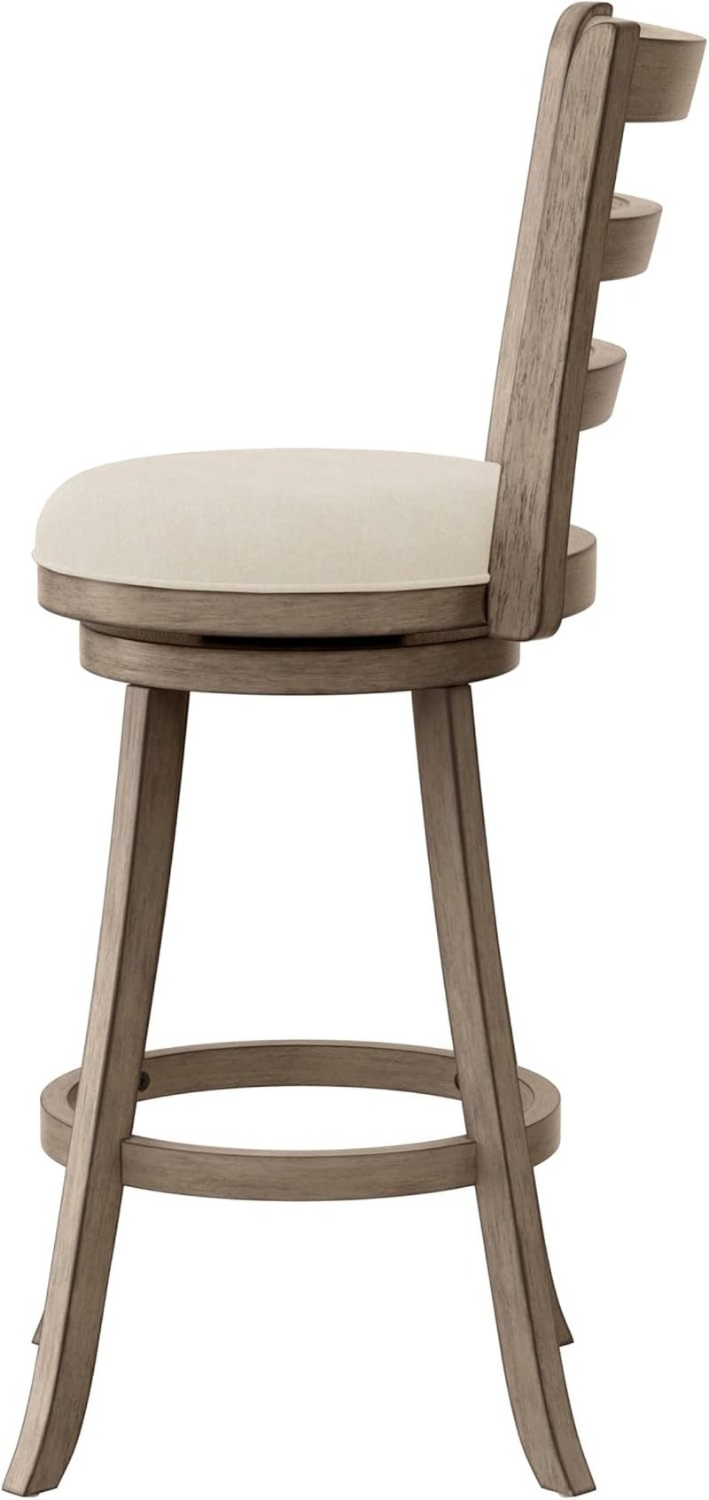Laymon Modern Wood Bar Height Swivel Stool Gray Brown