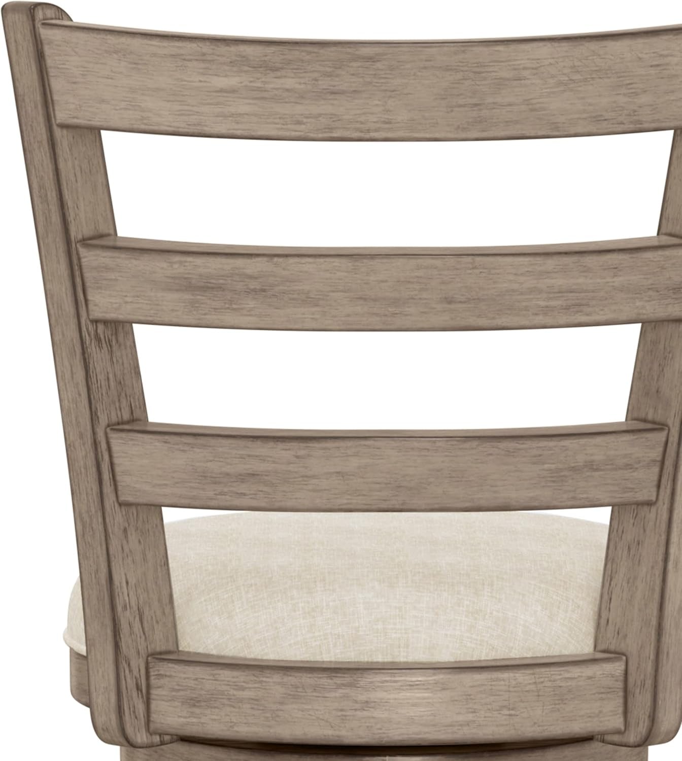 Laymon Modern Wood Bar Height Swivel Stool Gray Brown