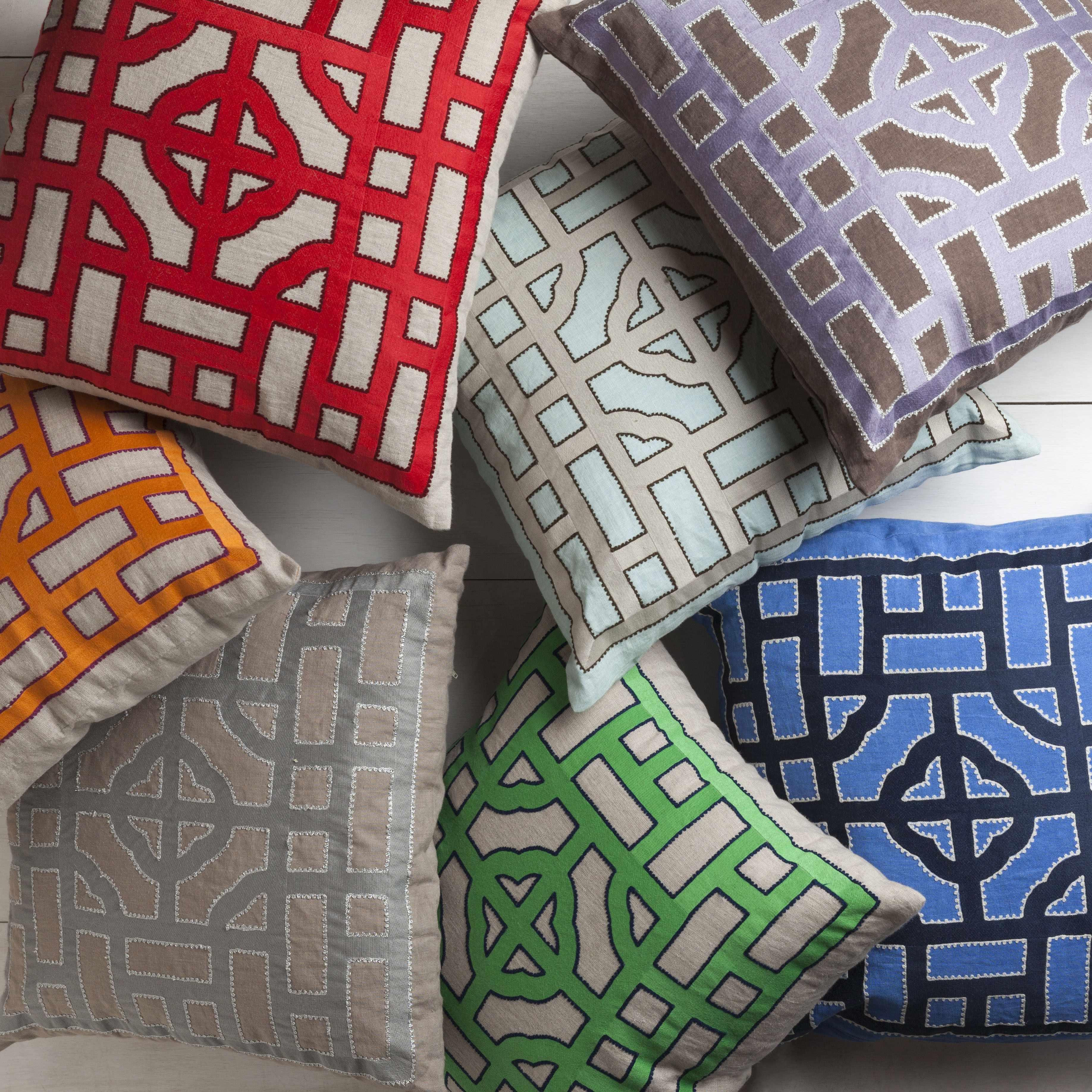 Biloela Green Geometric Square Accent Pillow - Clearance - PRHOMZ