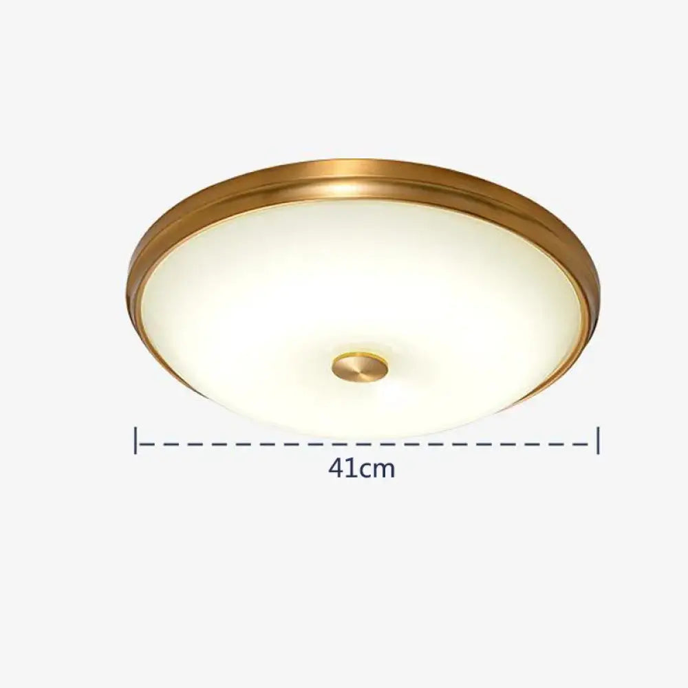 LED Brass Glass Ceiling Light | Modern Bedroom Lighting
