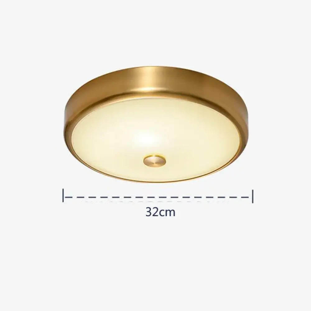 LED Brass Glass Ceiling Light | Modern Bedroom Lighting