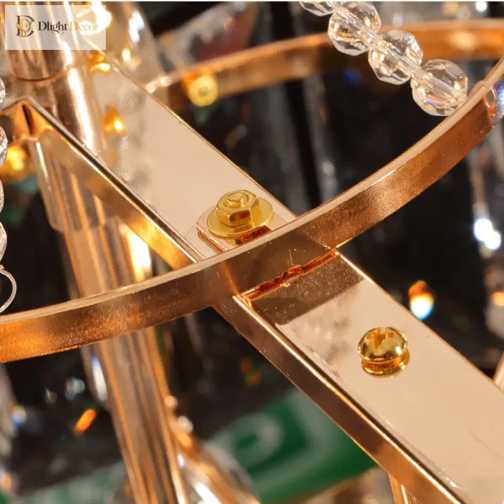 LED Crystal Gold Chandelier | Living Room Home Lighting