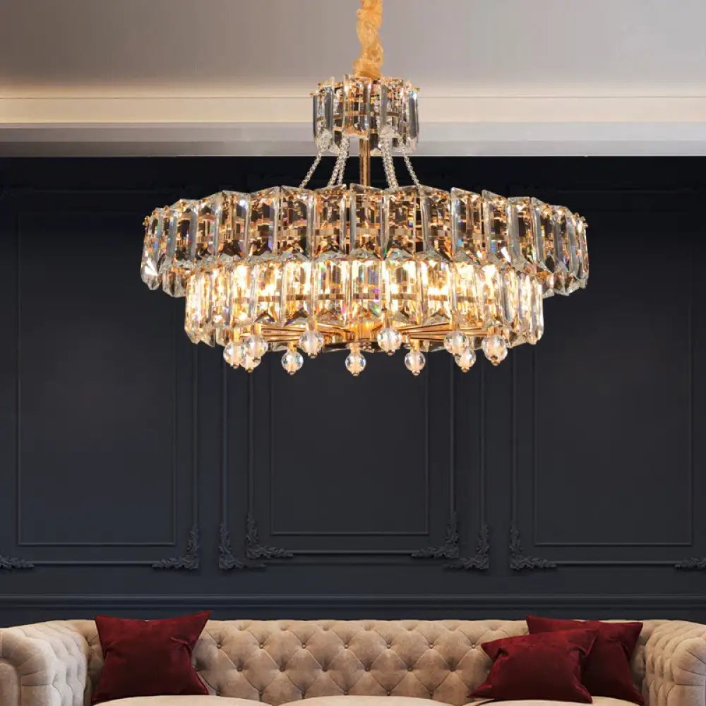 LED Crystal Gold Chandelier | Living Room Home Lighting
